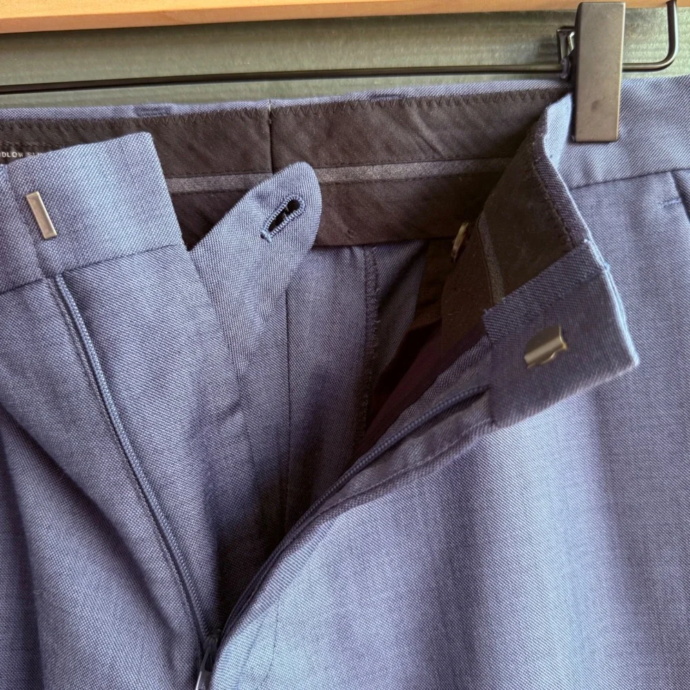 J.Crew Ludlow Slim Dress Pants Mens 32x32 Blue 100%‎ Wool Trousers Business